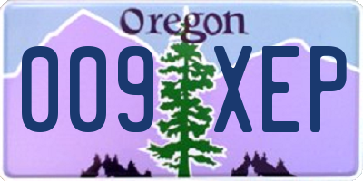OR license plate 009XEP
