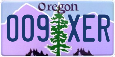 OR license plate 009XER