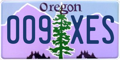 OR license plate 009XES