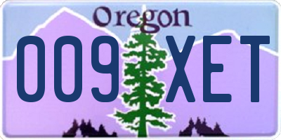 OR license plate 009XET