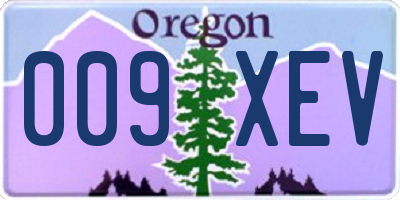 OR license plate 009XEV