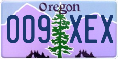OR license plate 009XEX
