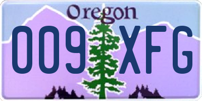 OR license plate 009XFG