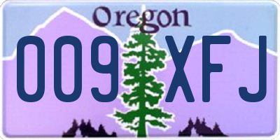 OR license plate 009XFJ