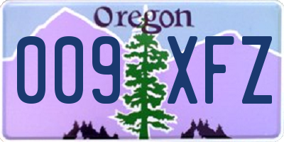 OR license plate 009XFZ