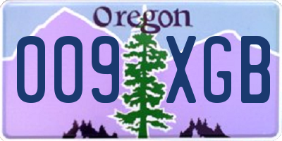 OR license plate 009XGB