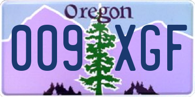 OR license plate 009XGF