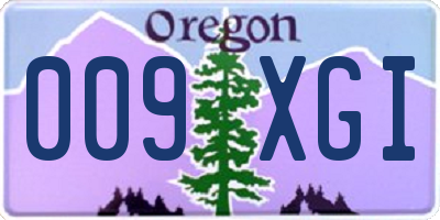 OR license plate 009XGI