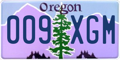 OR license plate 009XGM
