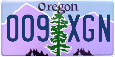OR license plate 009XGN