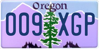 OR license plate 009XGP