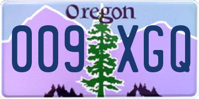 OR license plate 009XGQ