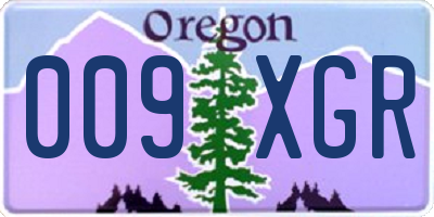 OR license plate 009XGR