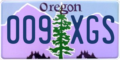 OR license plate 009XGS