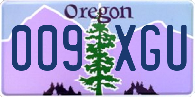 OR license plate 009XGU