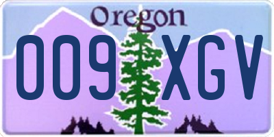 OR license plate 009XGV
