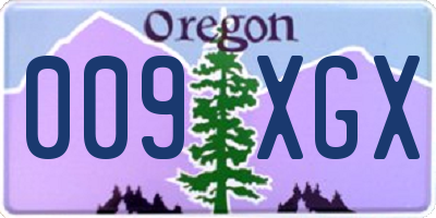 OR license plate 009XGX