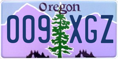 OR license plate 009XGZ