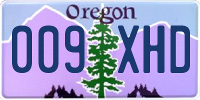 OR license plate 009XHD