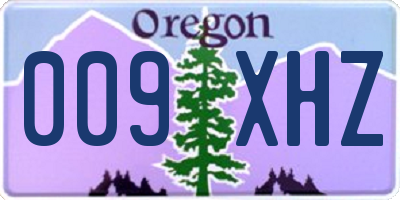 OR license plate 009XHZ