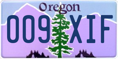 OR license plate 009XIF