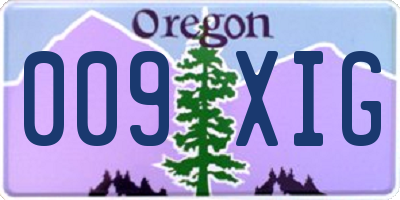 OR license plate 009XIG