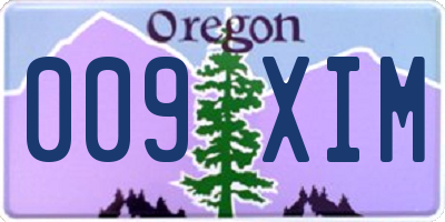 OR license plate 009XIM