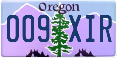 OR license plate 009XIR