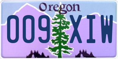 OR license plate 009XIW