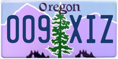 OR license plate 009XIZ