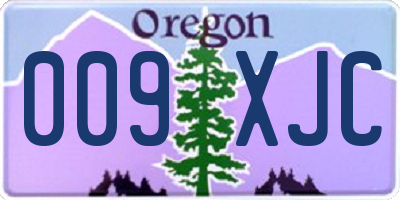 OR license plate 009XJC