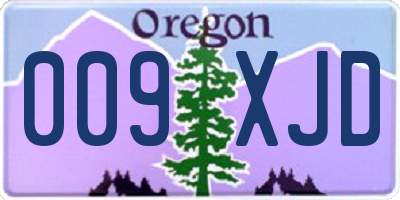 OR license plate 009XJD