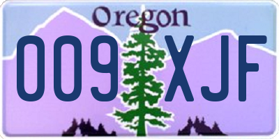 OR license plate 009XJF
