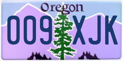OR license plate 009XJK