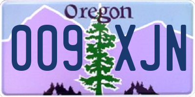 OR license plate 009XJN