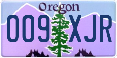 OR license plate 009XJR