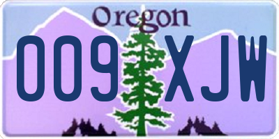 OR license plate 009XJW