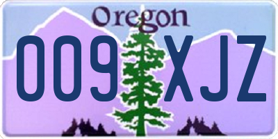 OR license plate 009XJZ