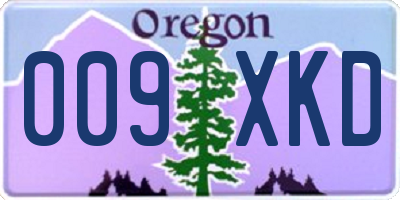 OR license plate 009XKD