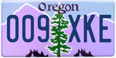 OR license plate 009XKE