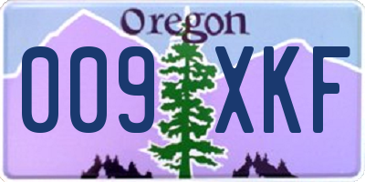 OR license plate 009XKF