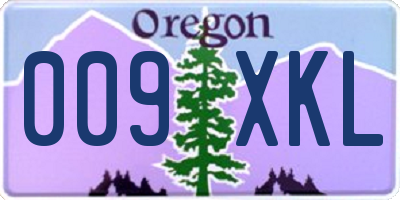OR license plate 009XKL