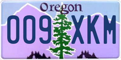 OR license plate 009XKM