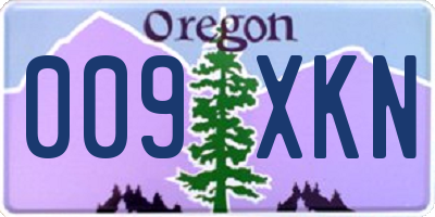 OR license plate 009XKN