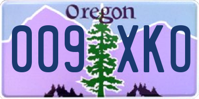 OR license plate 009XKO