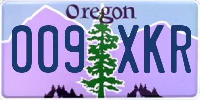 OR license plate 009XKR