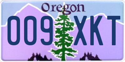 OR license plate 009XKT