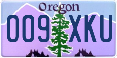 OR license plate 009XKU