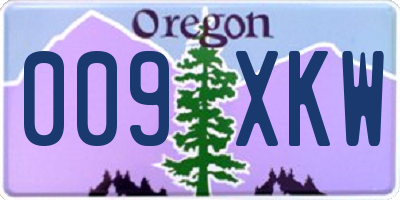 OR license plate 009XKW