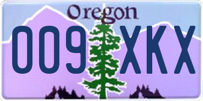 OR license plate 009XKX